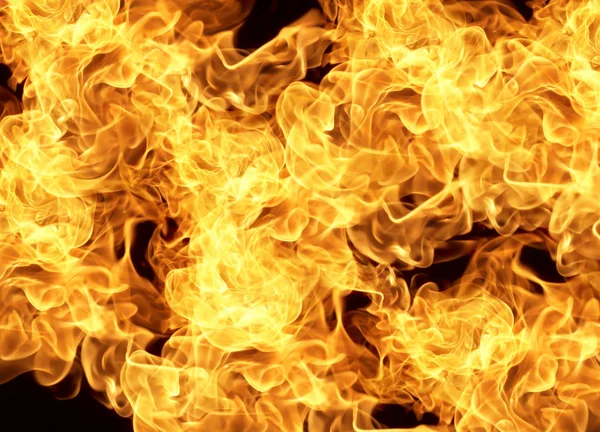 Fire flames on a black background — Stock Photo, Image