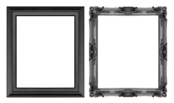 白色背景上孤立的黑色相框 — 图库照片