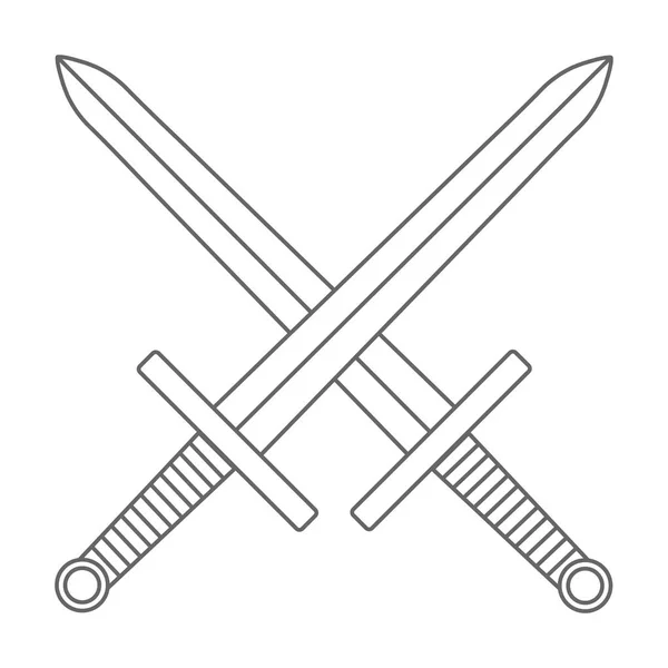 Překřížené Meče Ikonu Bílém Pozadí Pro Váš Návrh Nebo Logo — Stockový vektor