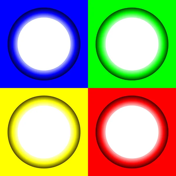 Cercles Abstraits Colorés Avec Milieu Lumineux Brillant Illustration Vectorielle Pour — Image vectorielle