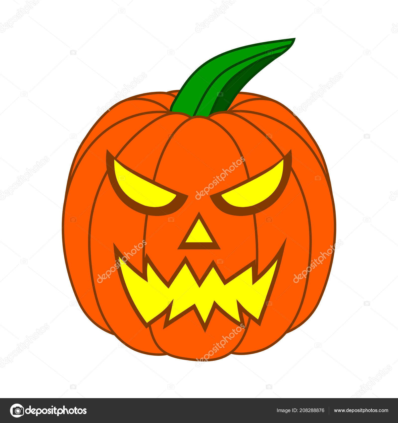 abóbora de halloween dos desenhos animados com cara assustadora 11166374  Vetor no Vecteezy