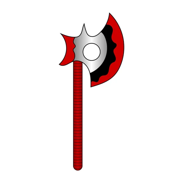 Battle Axe geïsoleerd op witte achtergrond voor uw ontwerp, spel, kaart, Website. Barbaar bijl. Vectorillustratie. — Stockvector