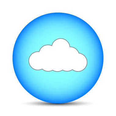 Beyaz arka plan üzerinde izole küre içinde bulut. Vektör çizim tasarım, oyun, kart.