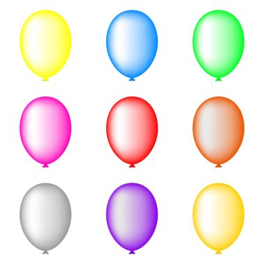 Beyaz arka plan üzerinde Your için izole renkli balonlar kümesi. Vektör çizim.