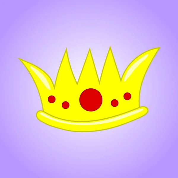 Золотая Корона Изолирована Фиолетовом Фоне Вашего Дизайна Игры Карты Векторная — стоковый вектор