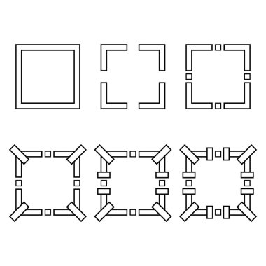 Mobil uygulamalar, kartlar, Oyunlar için Kullanıcı arabiriminin şablonu. Çerçeve düzey yukarı. Dekorasyon öğeleri. Vektör çizim tasarımınız için.