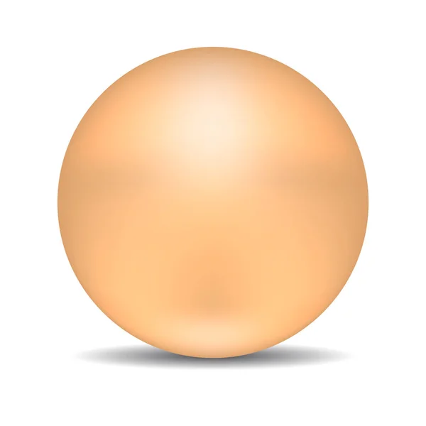 Esfera Redonda Bege Bola Pérola Realista Isolado Fundo Branco Ilustração —  Vetores de Stock