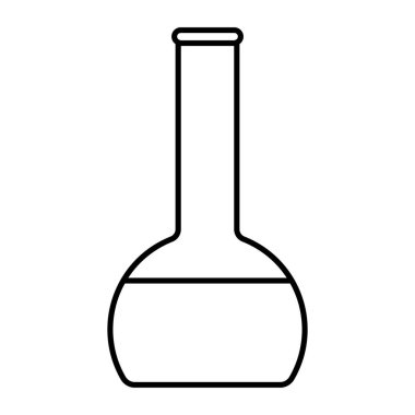 Simge anahat şişe beyaz arka plan üzerinde izole. Sihirli iksir şişesi içinde. Vektör çizim tasarım, oyun, kartı, web için.