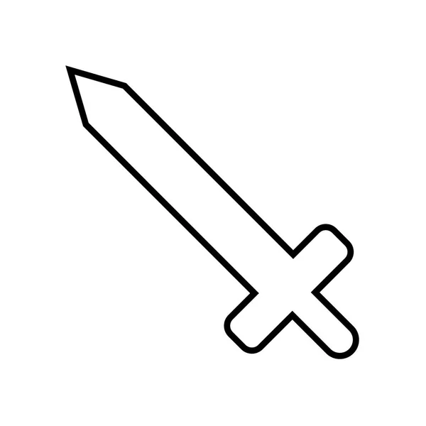 在白色背景上隔离的图标轮廓剑 武器图标 矢量插图为您的设计 — 图库矢量图片