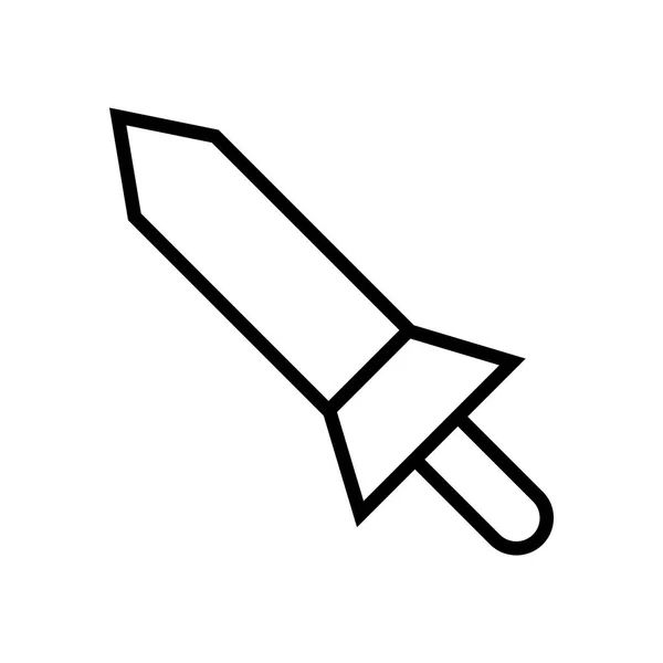 Icono Esquema Espada Aislada Sobre Fondo Blanco Icono Arma Ilustración — Vector de stock