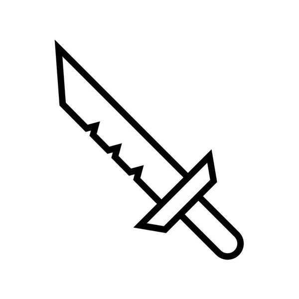 Ikony Obrys Meč Izolovaných Bílém Pozadí Zbraně Ikona Vektorové Ilustrace — Stockový vektor