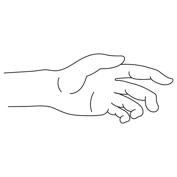 Helping Hand Icon Outline Style Isolated White Background Part Body — Stock Vector