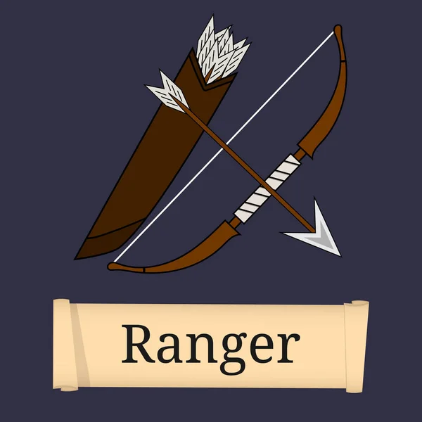 Rangerklasse Attribute Des Rangers Isoliert Auf Weißem Hintergrund Wählen Sie — Stockvektor