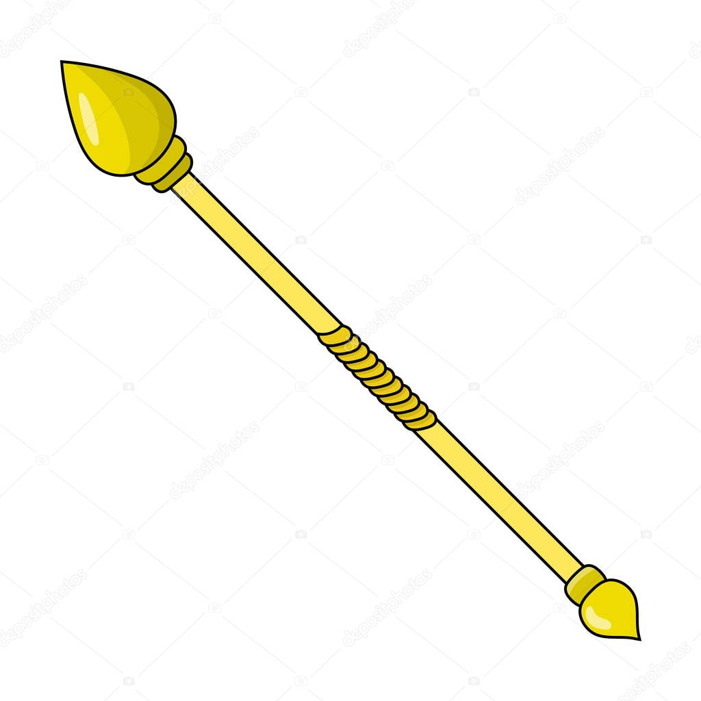 Magic Staff isolated on white background. Wizard Items. Vector Illustration for Your Design, Game, Card, Web.