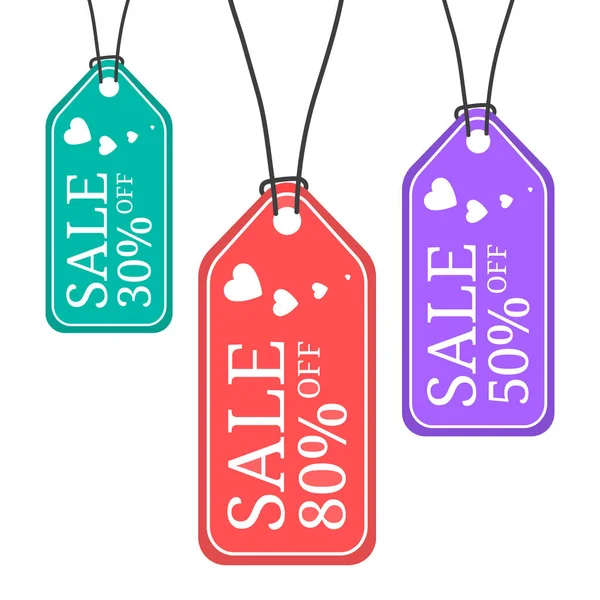 Hanging Colored Special Offer Sale Tag Discount Sale Discount Banner — Stock Vector