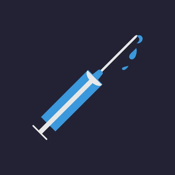 Syringe Icon Flat Design Style Health Care Vector Illustration — Stock Vector