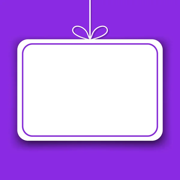 Mockup Rectangle Paper Template Space Text Isolated Proton Purple Background — Stock Vector