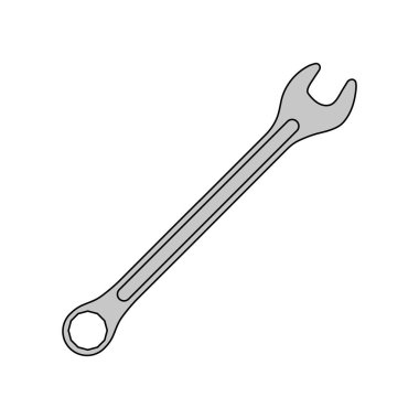 Kombinasyon wrench kutsal kişilerin resmi. Onarım sembolü. Beyaz arka plan üzerinde izole vektör çizim.