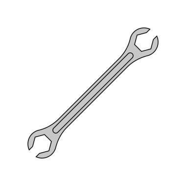 Somun anahtarı kap wrench kutsal kişilerin resmi. Onarım sembolü. Beyaz arka plan üzerinde izole vektör çizim.