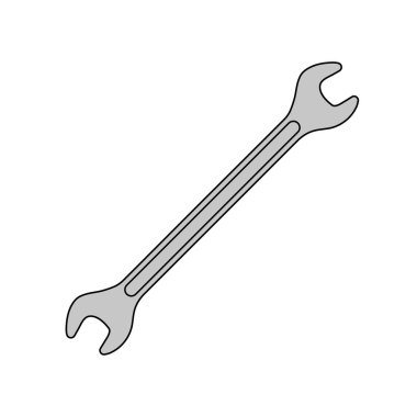 Wrench kutsal kişilerin resmi. Onarım sembolü. Beyaz arka plan üzerinde izole vektör çizim.