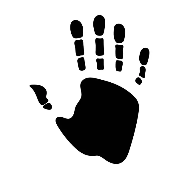 Vector Black Handprint Isolado Sobre Fundo Branco Educação Escola Símbolo —  Vetores de Stock