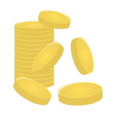 Altın bir dağ. Banka, finans kavramı. Oyun öğe tasarım. Beyaz arka plan üzerinde izole vektör çizim