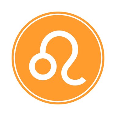 Leo Icon. Vektör Astroloji, Astroloji işareti. Zodyak sembolü. Yangın öğesi. Etiket. Beyaz arka plan üzerinde izole vektör çizim.