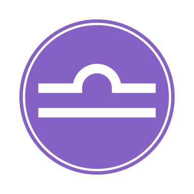 Terazi simgesi. Vektör Astroloji, Astroloji işareti. Zodyak sembolü. Hava öğesi. Etiket. Beyaz arka plan üzerinde izole vektör çizim.