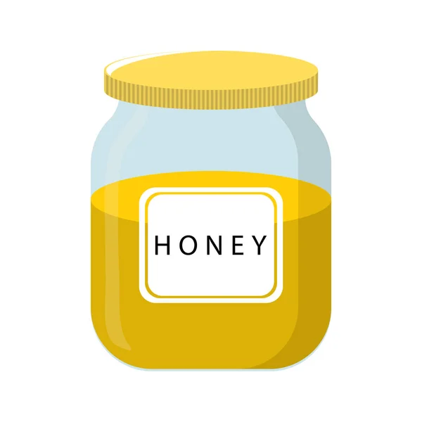 Honey Bank vettoriale isolato su sfondo bianco. Produzione di alimenti sani naturali Miele. Illustrazione vettoriale per il vostro disegno . — Vettoriale Stock