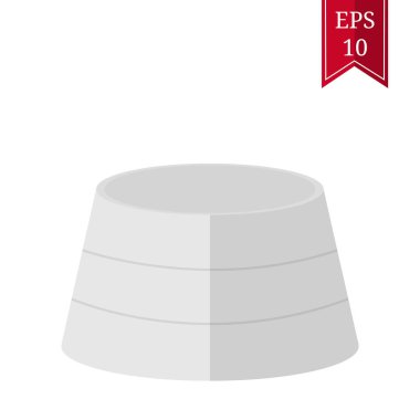 Beyaz arka plan üzerinde izole beyaz yuvarlak podyum, Kaide, Platform. Çizgi film düz stil. Vektör çizim Your tasarımı için.