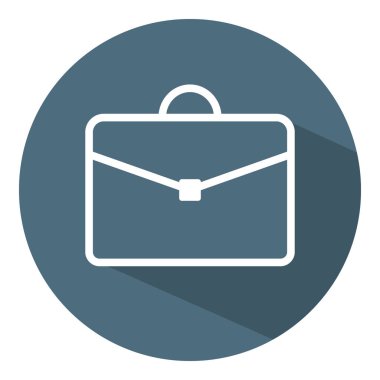 Vektör portföy simgesi. Beyaz işareti iş kavramı. Düz stil. Vektör çizim tasarım, Web, Infographic için.