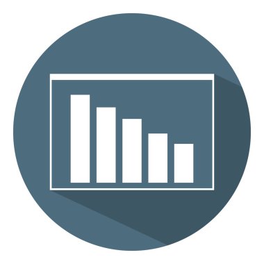 Aşağı doğru grafik simgesini. İş kavramı. Zamanlama. Düz stil. Vektör çizim tasarım, Web, Infographic için.