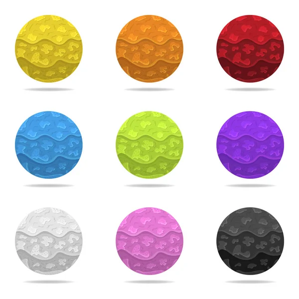 Sada barevné magické koule vektor se stínem. Barevné abstraktní koule. Efekt papíru. Vektorové ilustrace pro svůj Design, Web. — Stockový vektor
