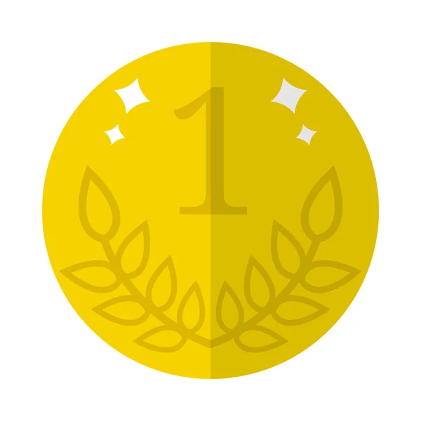 Vector Golden Coin Icono Aislado Sobre Fondo Blanco Primer Lugar — Vector de stock