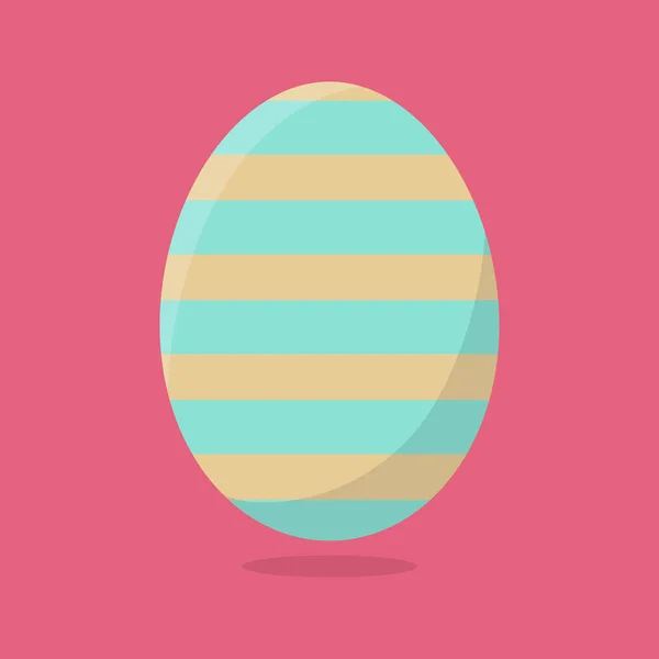 Vector Easter Egg isolado em fundo rosa. Ovo colorido com padrão de listras. Estilo plano. Para cartões, convites. Ilustração vetorial para seu projeto, Web . — Vetor de Stock