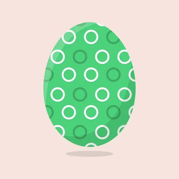 Vector Easter Egg isolado em fundo bege. Ovo colorido com padrão de pontos. Estilo plano. Para cartões, convites. Ilustração vetorial para seu projeto, Web . — Vetor de Stock