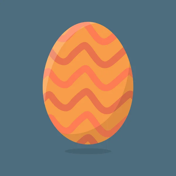 Vector Easter Egg isolado sobre fundo cinzento. Ovo colorido com padrão de ondas. Estilo plano. Para cartões, convites. Ilustração vetorial para seu projeto, Web . — Vetor de Stock