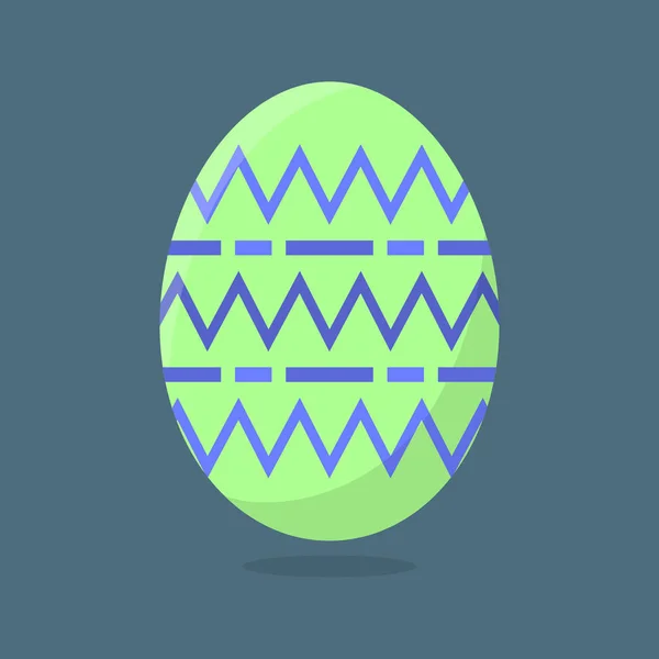 Vector Easter Egg isolado sobre fundo cinzento. Ovo colorido com padrão Chevrons. Estilo plano. Para cartões, convites. Ilustração vetorial para seu projeto, Web . — Vetor de Stock