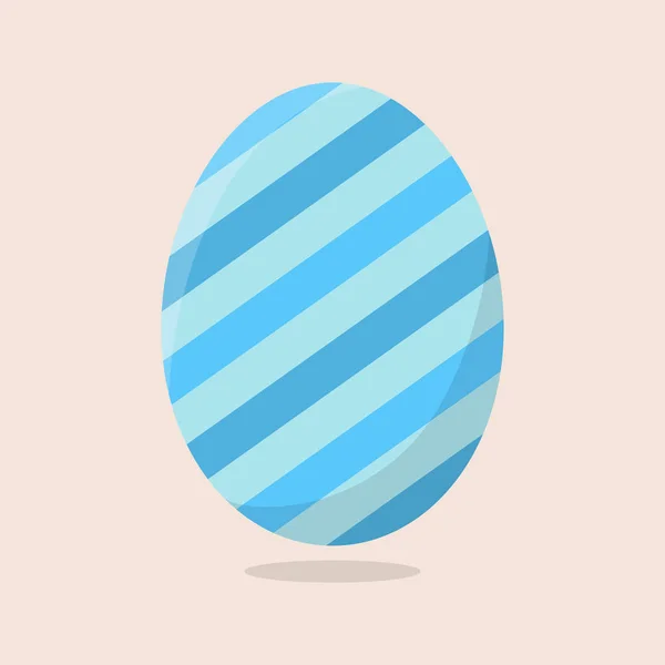 Vector Easter Egg isolado em fundo bege. Ovo colorido com padrão de listras. Estilo plano. Para cartões, convites. Ilustração vetorial para seu projeto, Web . — Vetor de Stock