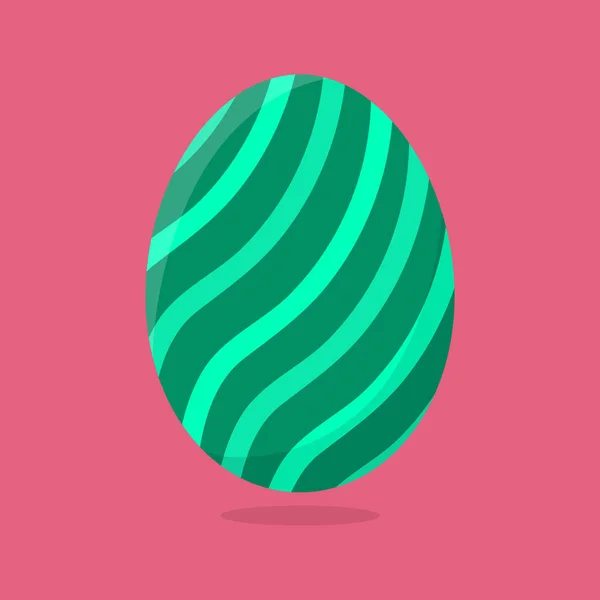 Vector Easter Egg isolado em fundo rosa. Ovo colorido com padrão de listras de redemoinho. Estilo plano. Para cartões, convites. Ilustração vetorial para seu projeto, Web . — Vetor de Stock
