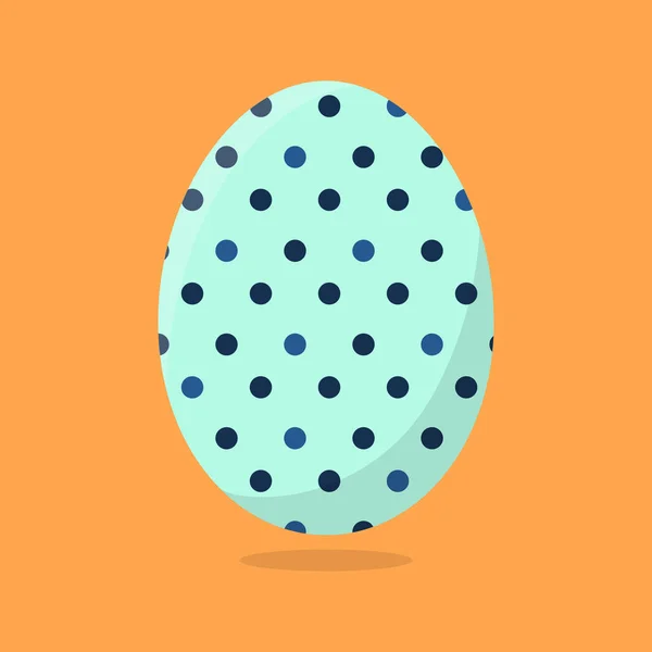 Vector Easter Egg isolated on orange background. Colorful Egg with Dots Pattern. Flat Style. For Greeting Cards, Invitations. Vector illustration for Your Design, Web. — Stock Vector