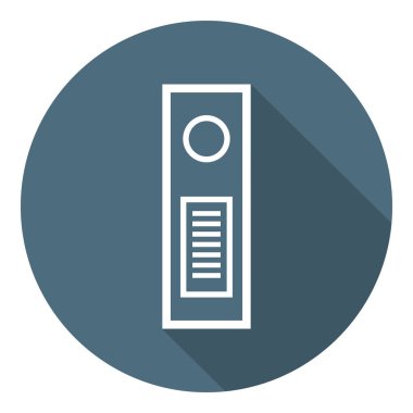 Belgeler için klasör. Anahat düz simge. Dosya Koruması, veri güvenliği, güvenli gizli bilgiler. Tasarım, Web, uygulama için vektör Illustration.