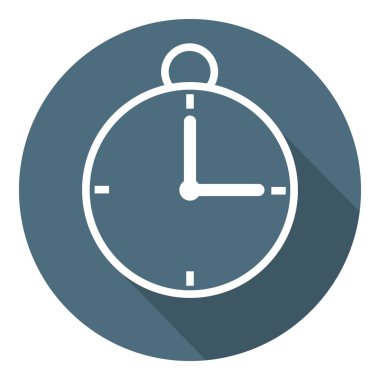 Kronometre simgesi. Zaman sembolü. Anahat düz stil. Tasarım, Web için vektör Illustration.