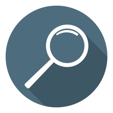 Büyüteç simgesi. Düz stil. Tasarım, Web için vektör Illustration.