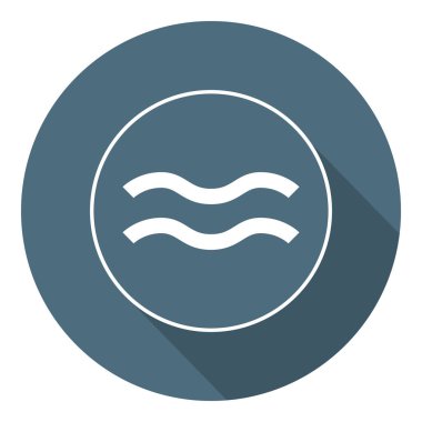 Aquarius simgesi. Vektör astrolojik, burç Işareti. Zodiac sembolü. Hava elemanı. Düz stil. Etiket. Tasarım, Web için vektör Illustration.