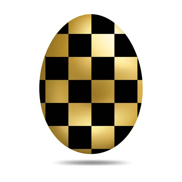 Vector Pasen gouden ei geïsoleerd op witte achtergrond. Kleurrijke ei met tegelpatroon. Realistische stijl. Voor wenskaarten, uitnodigingen. Vector illustratie voor uw ontwerp, Web. — Stockvector