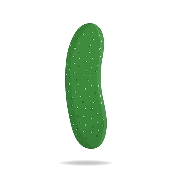 Pepino fresco Vegetal isolado sobre fundo branco. Ícone de pepino para fazenda, mercado, design de receita. Comida orgânica. Estilo dos desenhos animados. Ilustração vetorial para seu projeto, Web . —  Vetores de Stock