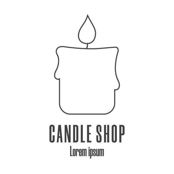 Εικονίδιο στυλ γραμμής ενός κεριού. Το λογότυπο του μαγαζιού με τα κεριά. Καθαρή και μοντέρνα διανυσματική απεικόνιση. — Διανυσματικό Αρχείο