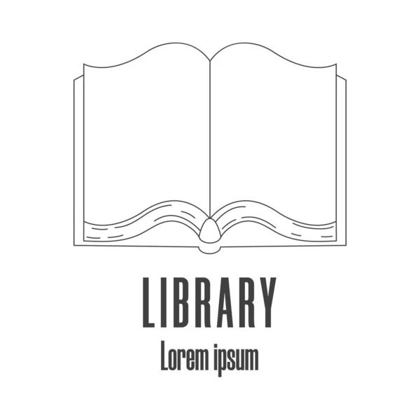 Εικονίδιο στυλ γραμμής ενός βιβλίου. Βιβλιοθήκη, το λογότυπο του βιβλιοπωλείου. Καθαρή και μοντέρνα διανυσματική απεικόνιση. — Διανυσματικό Αρχείο