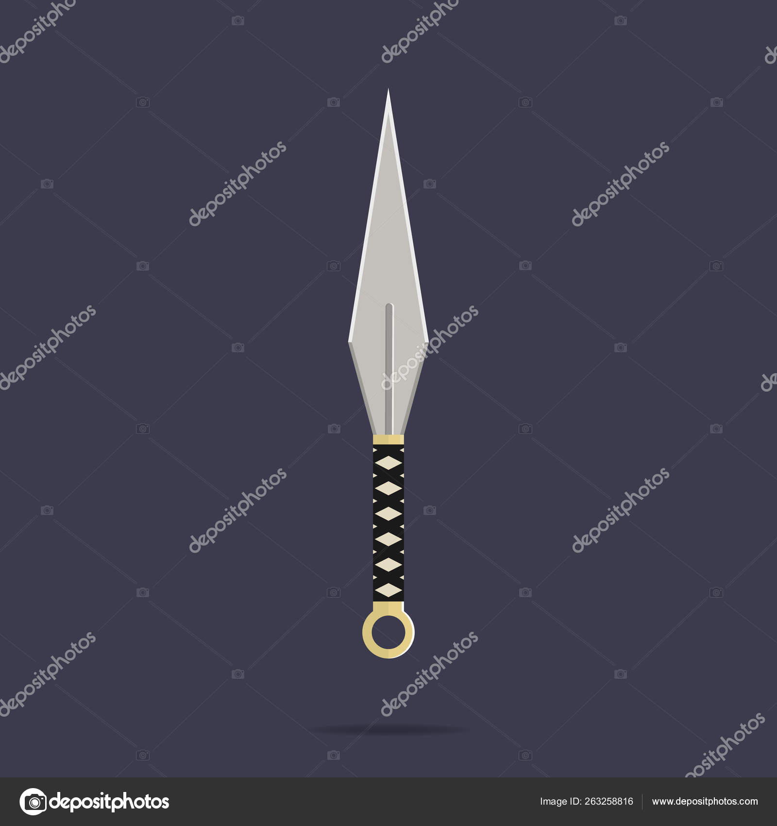 Kunai Throwing Knife Icon Ninja Weapon Samurai Equipment Cartoon Style Clean And Modern Vector Illustration For Design Web Stock Vector Image By C Alody